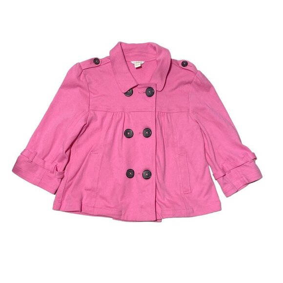 KC Parker Kids Bright Pink Double Breasted Retro Fit 3/4 Sleeve Jacket - Picture 1 of 3